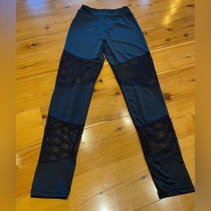 Joyfolie Black Mesh Della Panel Leggings